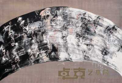 曾梵志 2002年作 扇面图之一 250×170cm